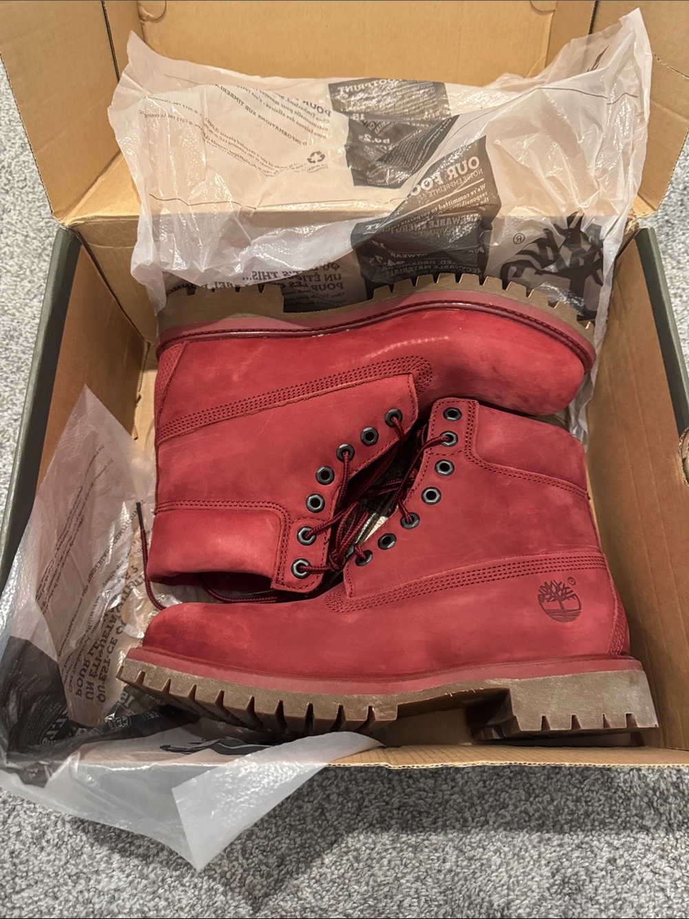 Timberland Men's 6" Premium Waterproof Boot Pomegranate Waterbuck 8.5 D US - Picture 4 of 8